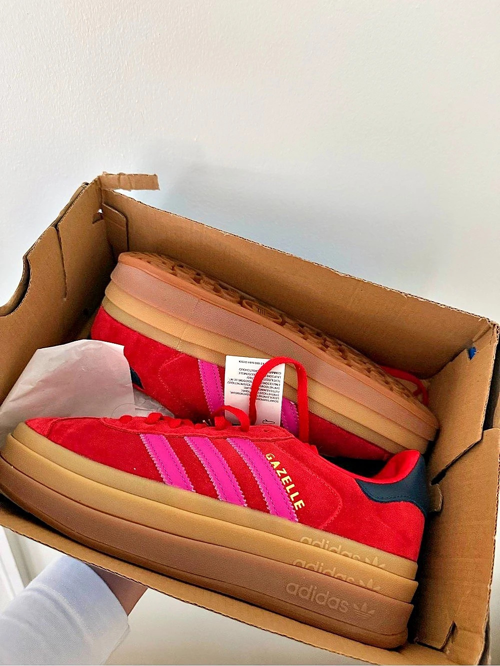 adidas Gazelle Bold Collegiate Red Lucid Pink (Women's) Collegiate Red Lucid